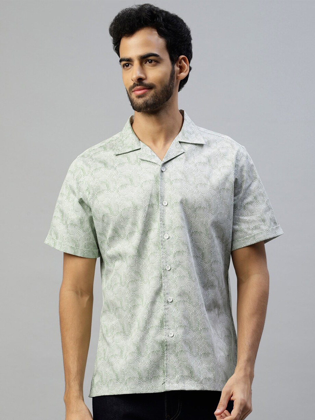 

DON VINO Men Comfort Floral Opaque Printed Casual Shirt, Green