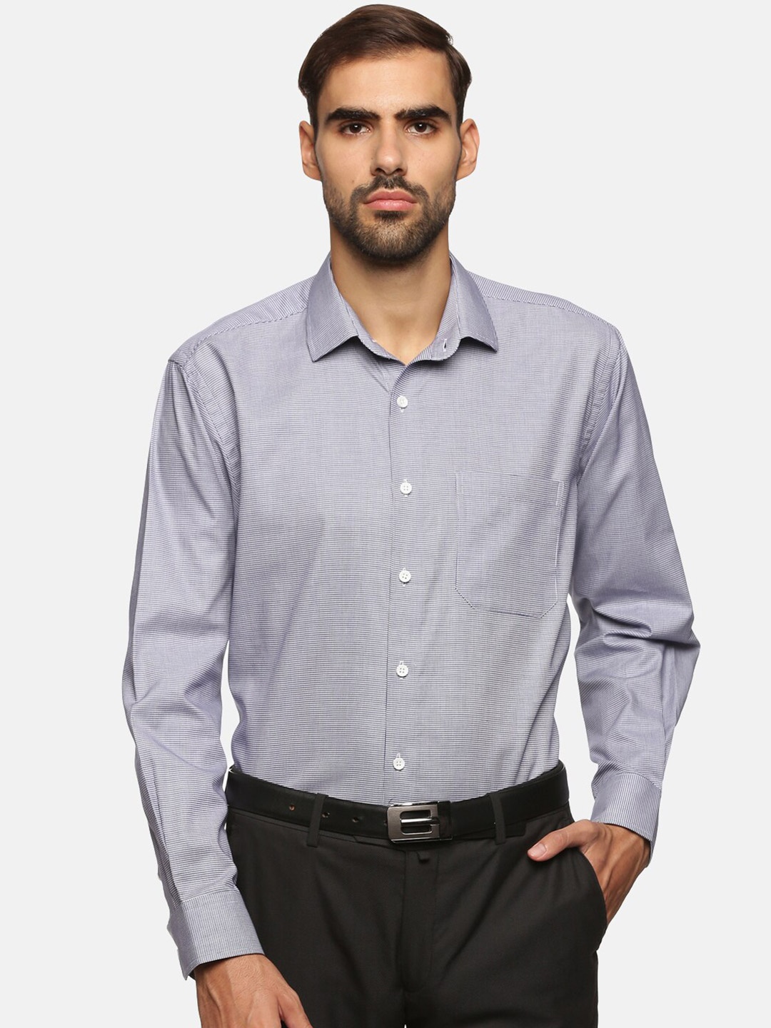 

DON VINO Men Comfort Slim Fit Opaque Checked Casual Shirt, Blue