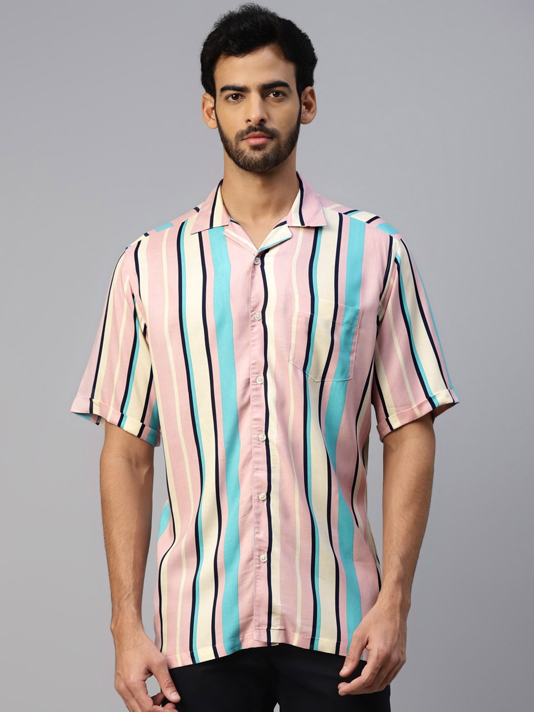 

DON VINO Men Comfort Opaque Striped Casual Shirt, Multi