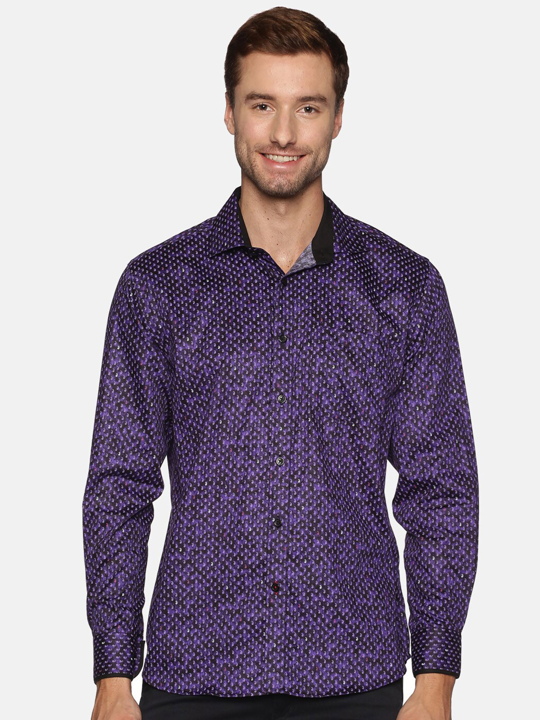 

DON VINO Men Comfort Floral Opaque Printed Casual Shirt, Navy blue