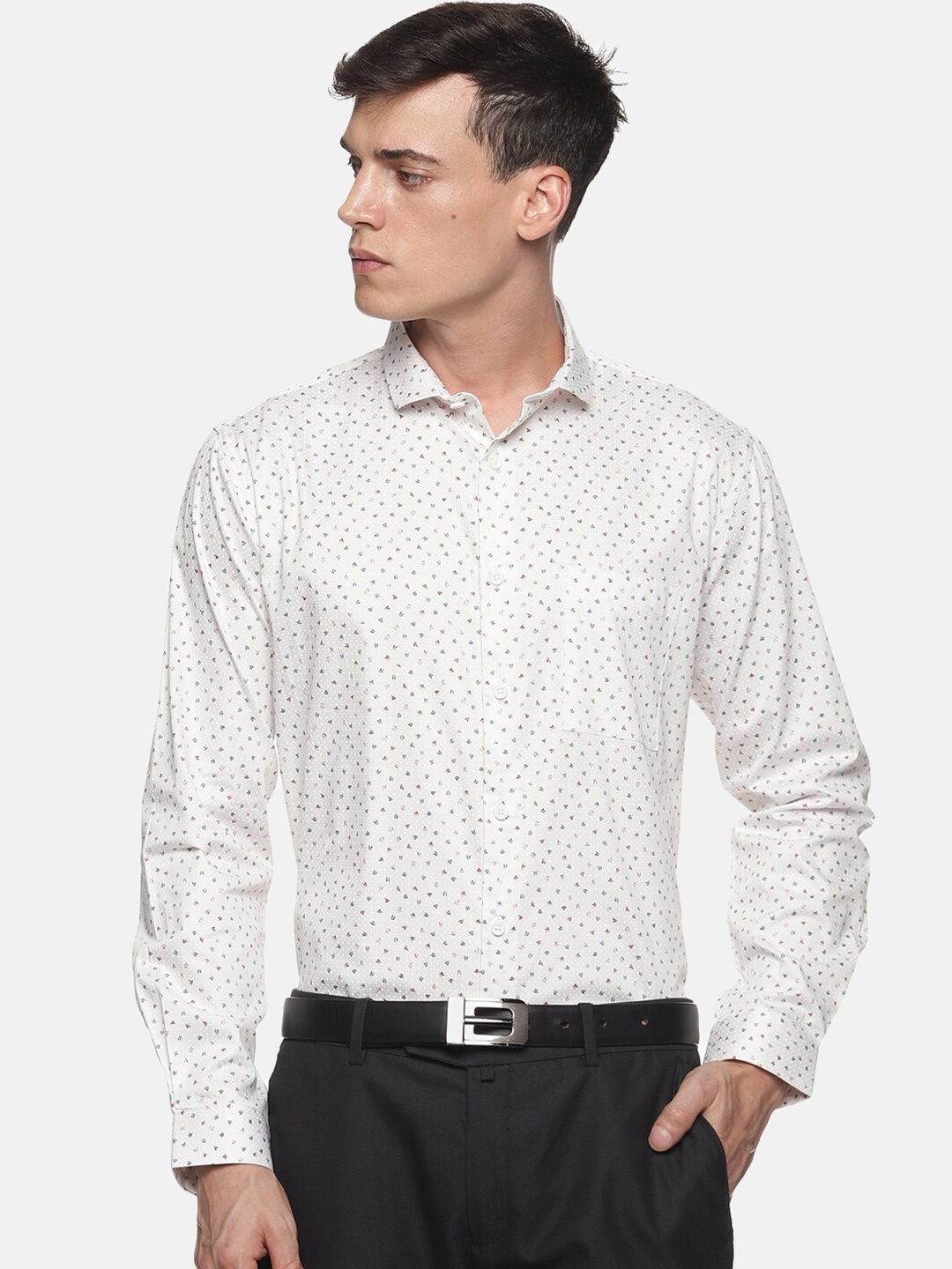 

DON VINO Men Comfort Opaque Printed Casual Shirt, White