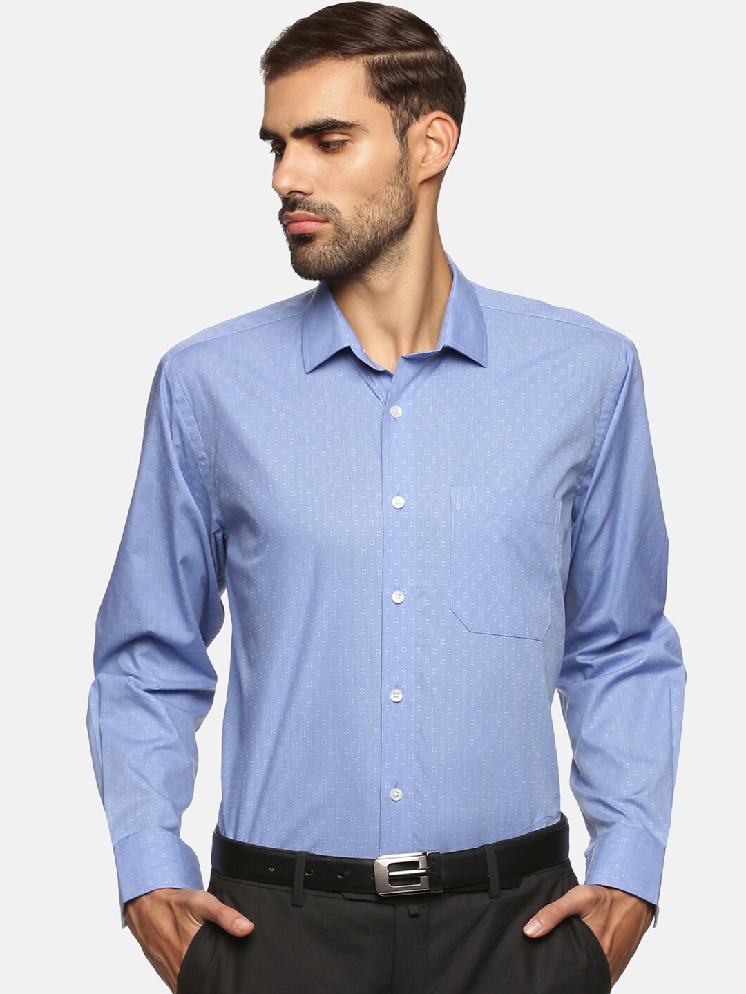 

DON VINO Men Comfort Slim Fit Opaque Printed Casual Shirt, Blue