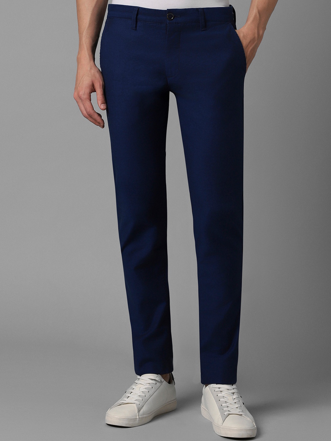 

Louis Philippe Sport Men Textured Slim Fit Trousers, Navy blue