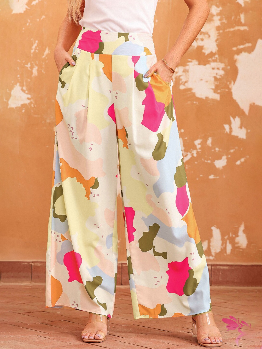 

StyleCast Women Paisley Printed Flared Palazzos, Yellow
