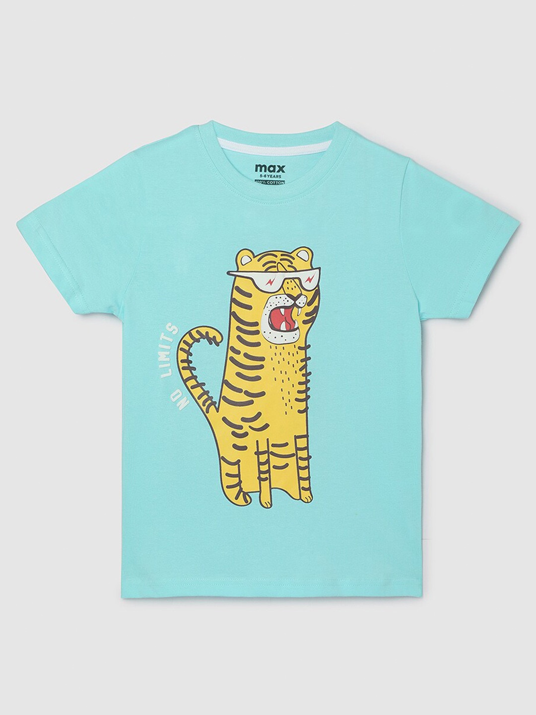 

max Boys Printed Applique T-shirt, Blue