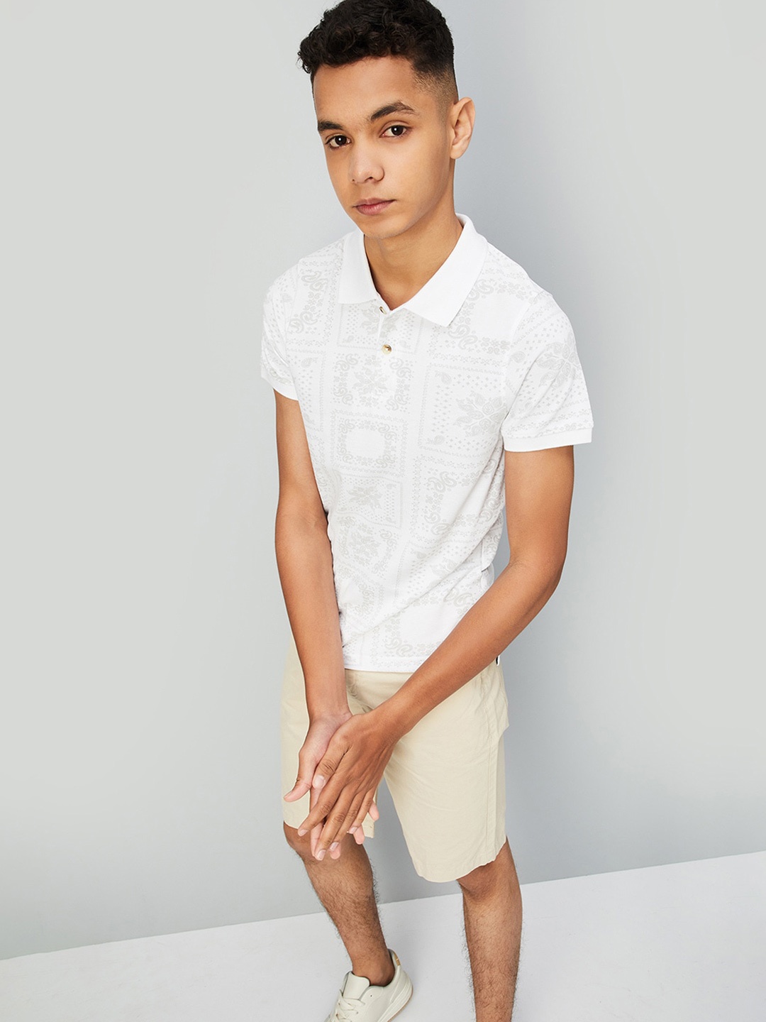 

max Boys Henley Neck Pockets T-shirt, White