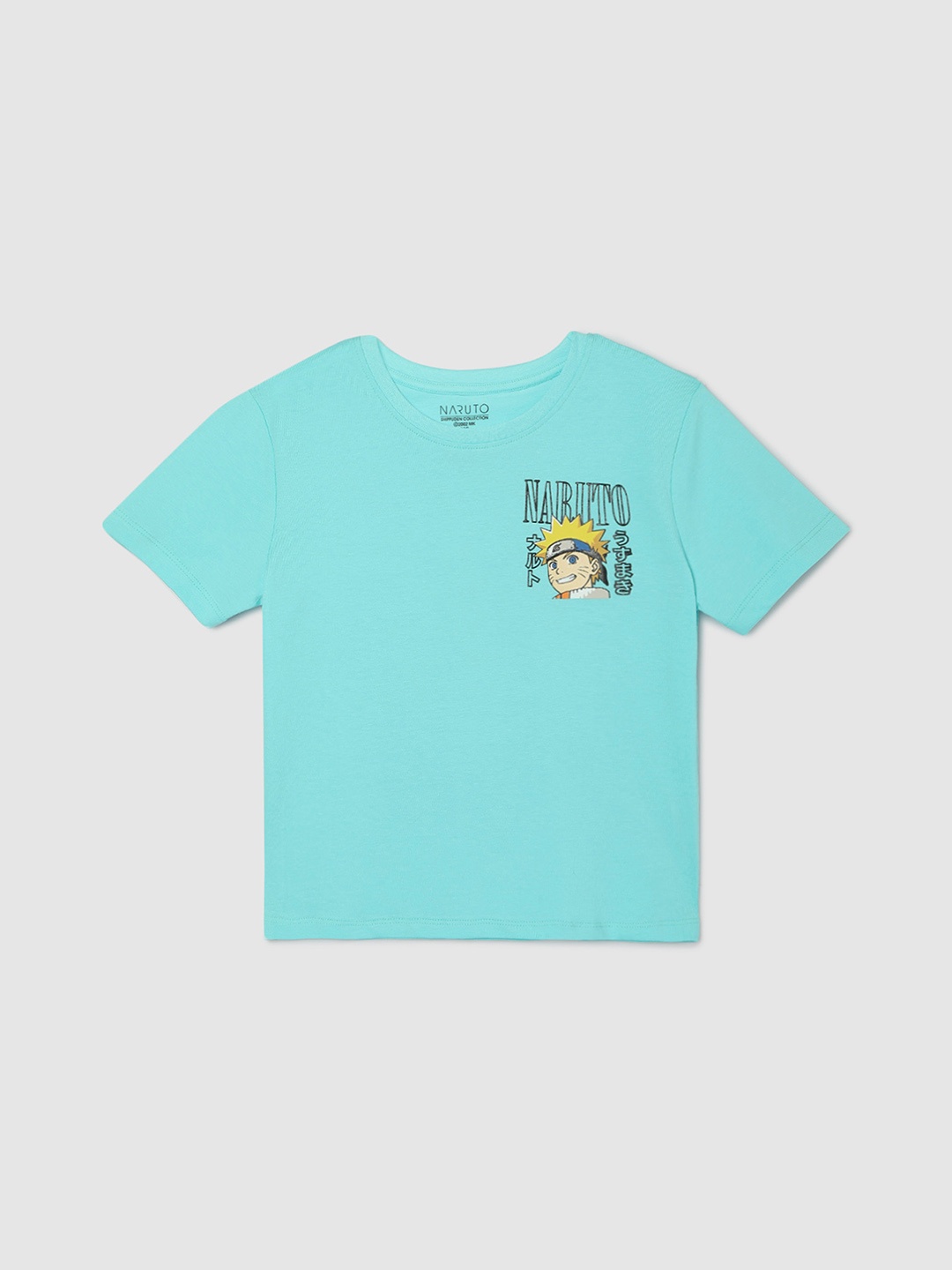 

max Girls Naruto Printed Pure Cotton T-shirt, Blue