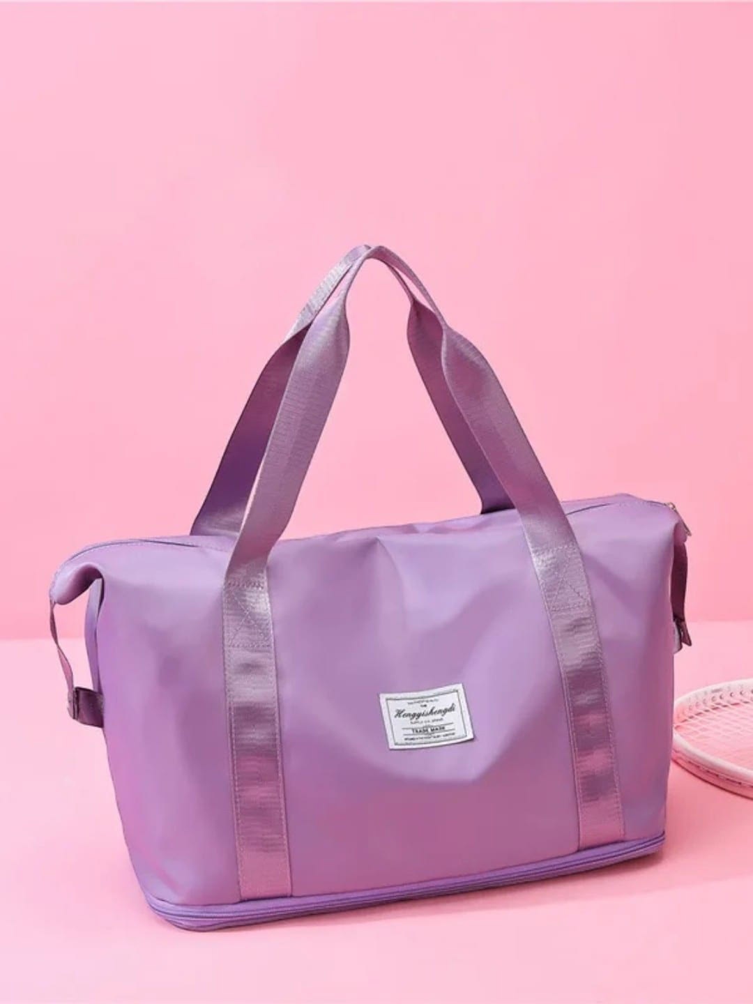 

SAMTROH Oversized Shopper Handheld Bag with Applique, Purple