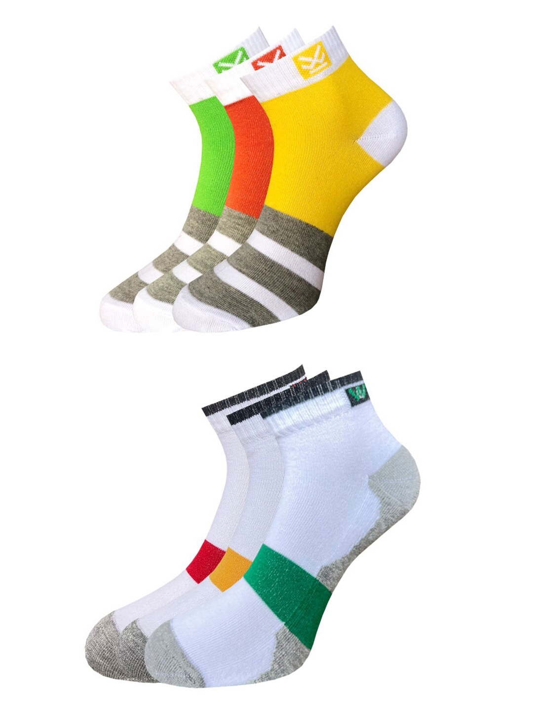 

WROGN Men Pack Of 6 Patterned Ankle Length Socks, Yellow