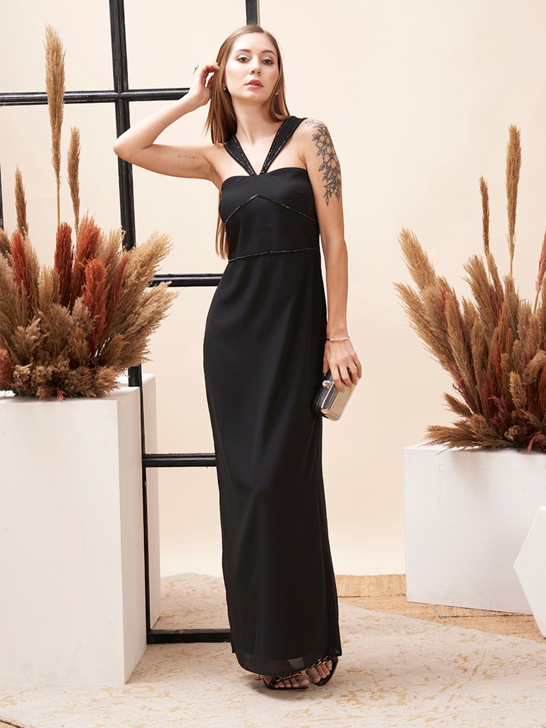 

MISH X Georgette Maxi Dress, Black