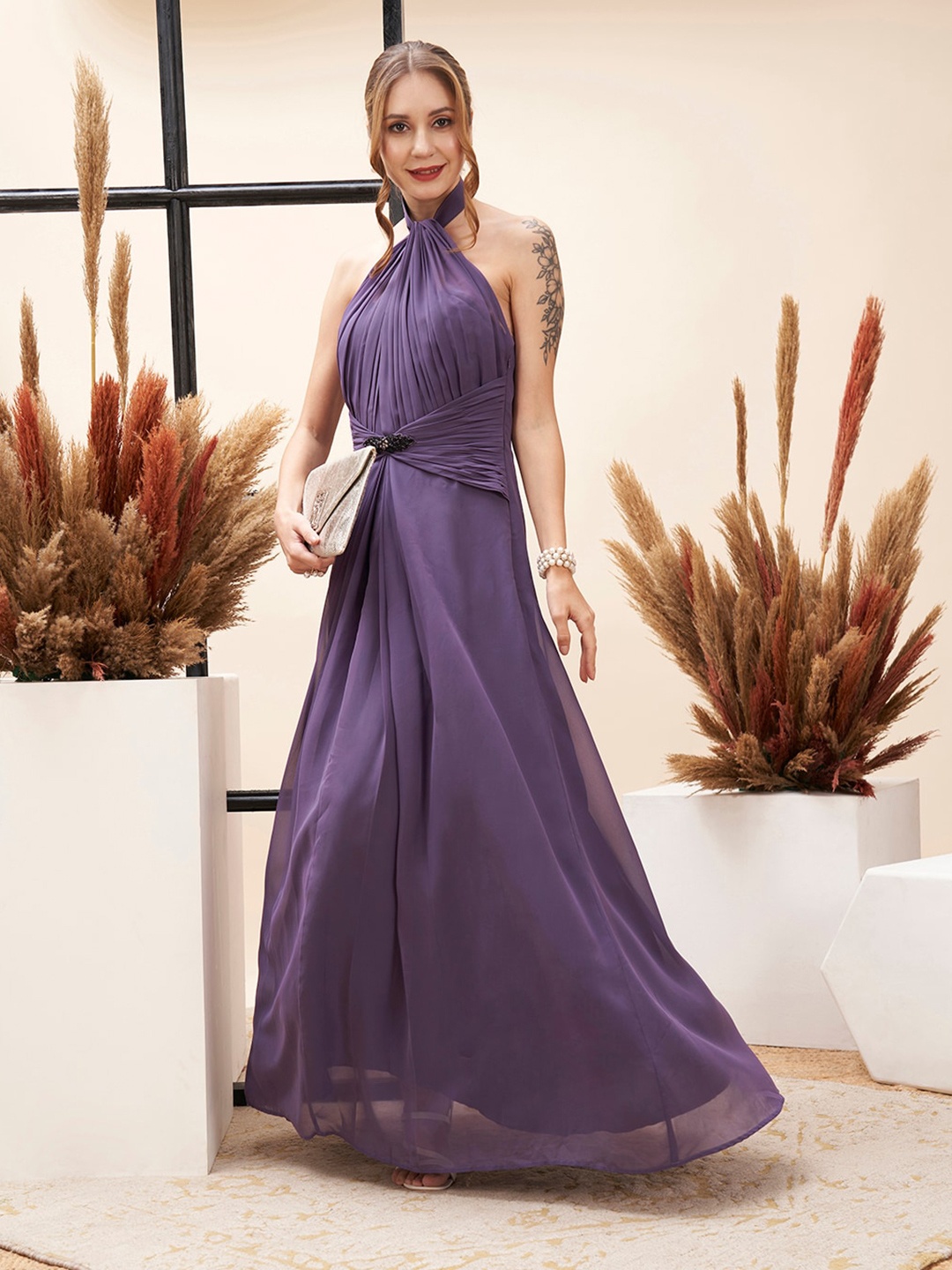 

MISH X Georgette Maxi Dress, Violet