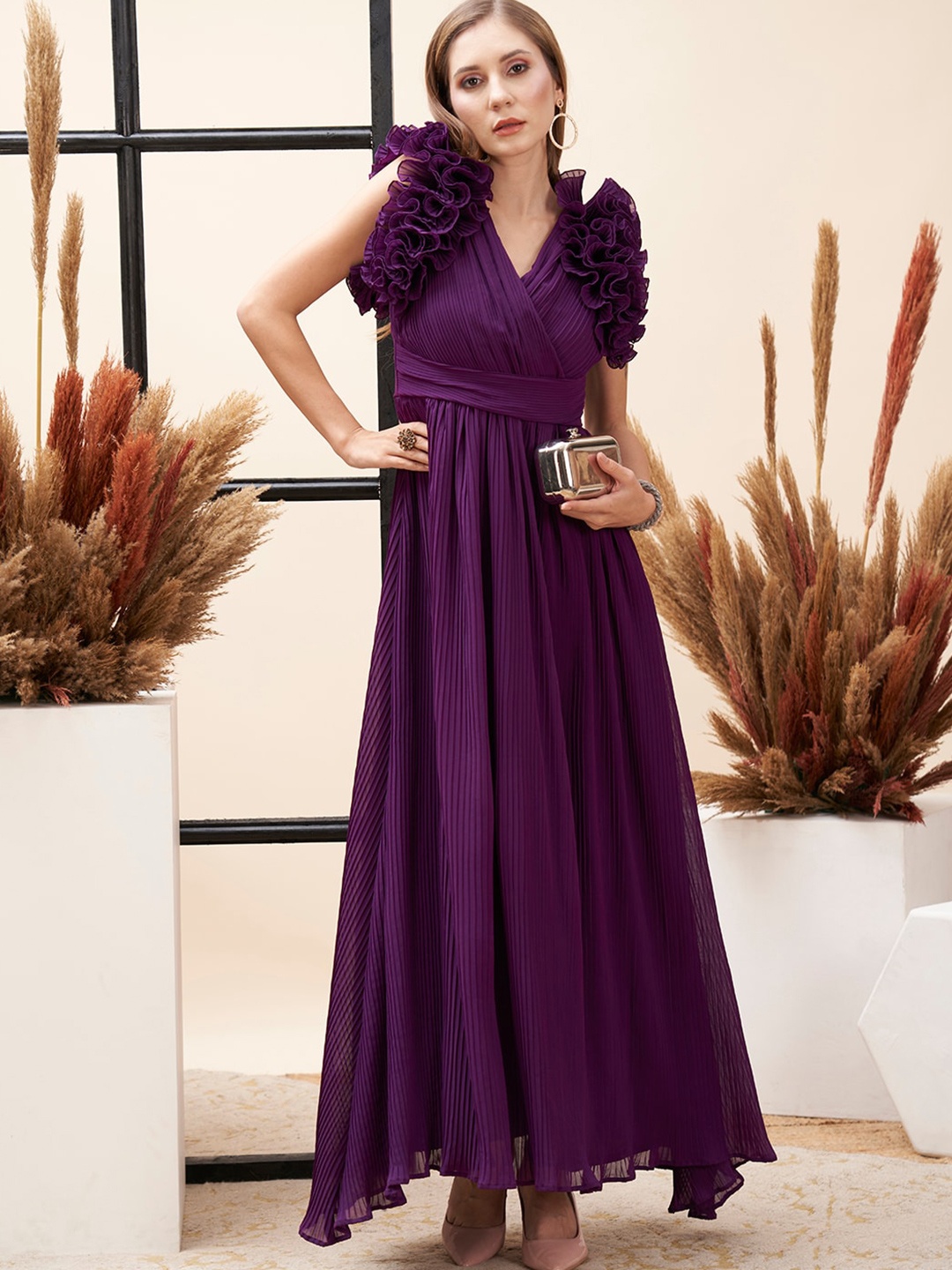 

MISH X Georgette Maxi Dress, Purple