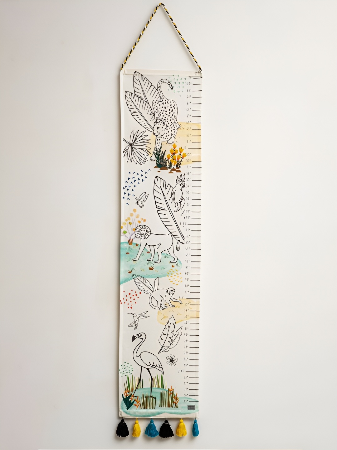 

Zookeeper White Printed Treasure Hunt Height Chart Hanging Wall Decor