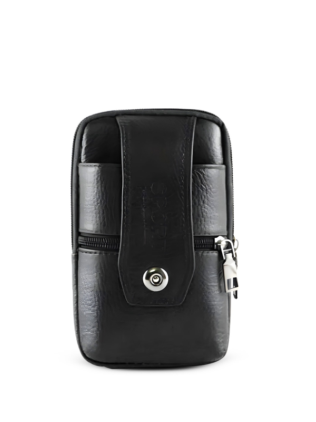 

INKMILAN Leather Structured Sling Bag, Black