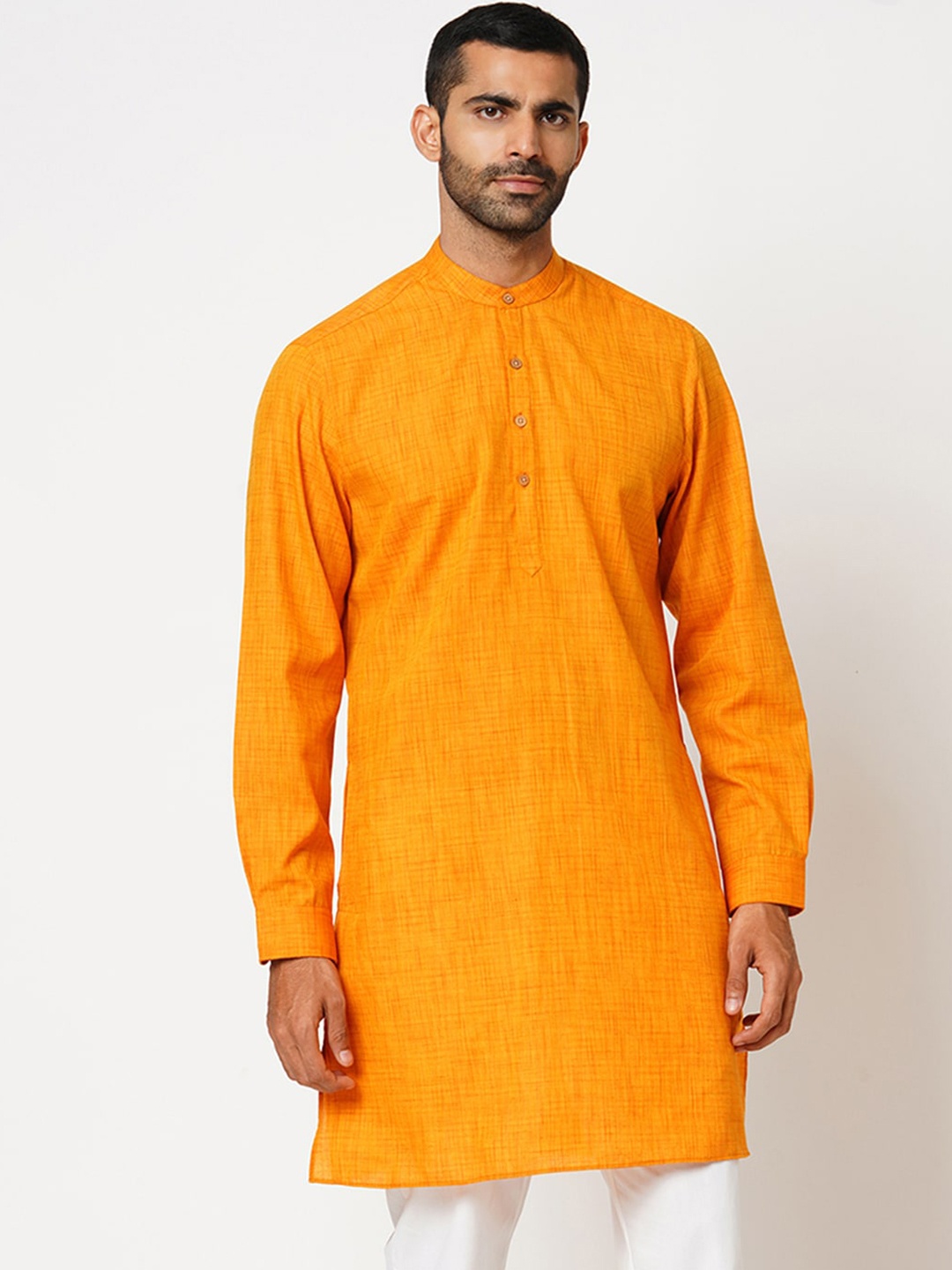 

Indivisual Clothing Men Thread Work Kurta, Yellow