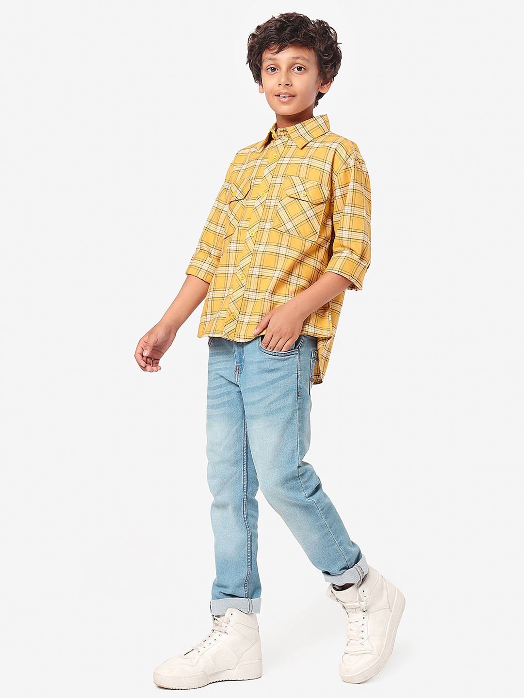 

LilPicks Boys Relaxed Opaque Printed Casual Shirt, Yellow
