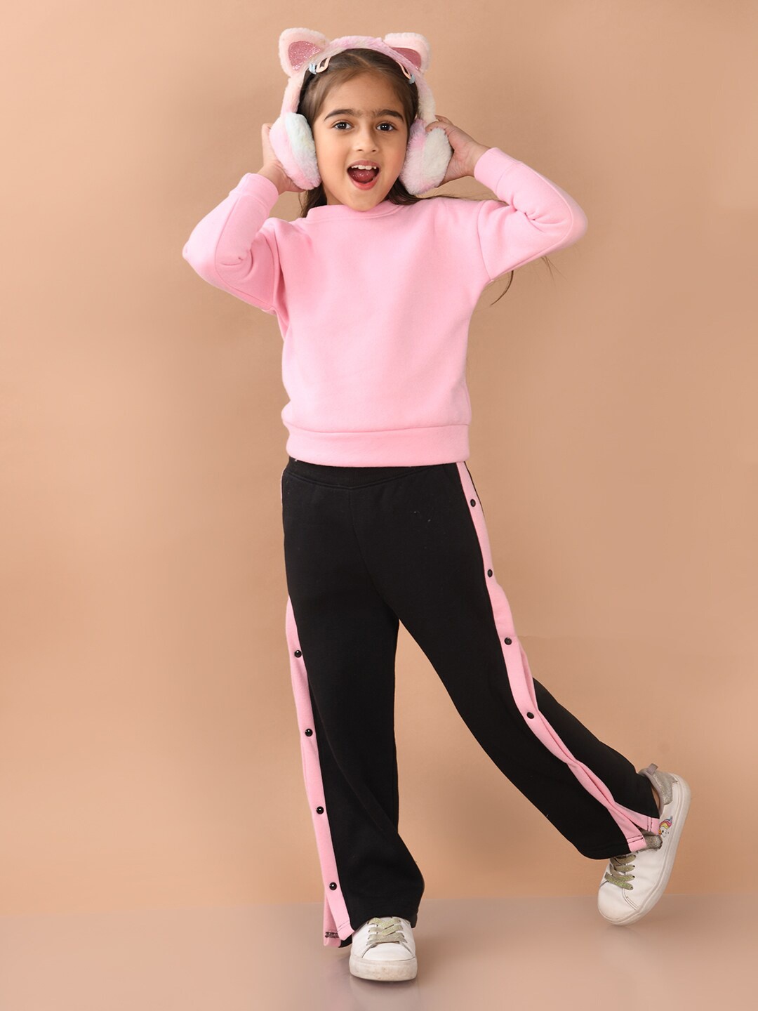 

LilPicks Girls Top with Trousers, Pink