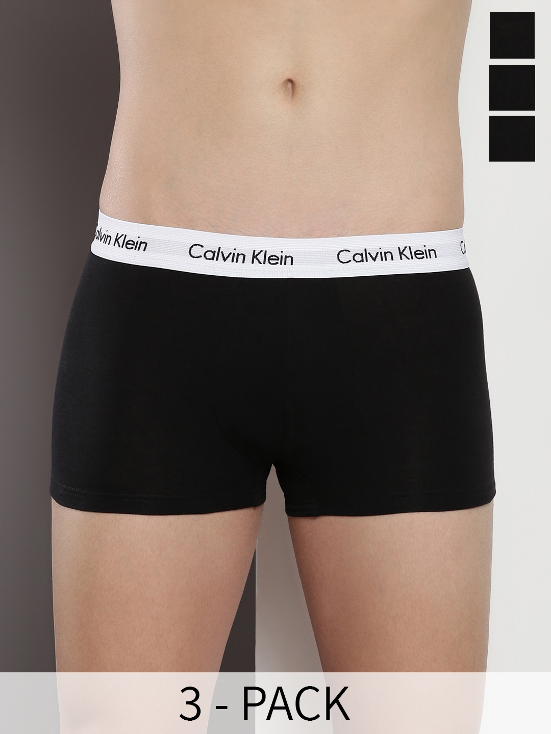 

Calvin Klein Underwear Pack Of 3 Mid-Rise Trunks P4-U2664001-001, Black