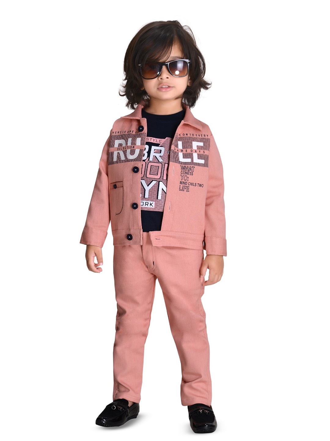 

BAESD Boys Printed Top with Pyjamas, Pink