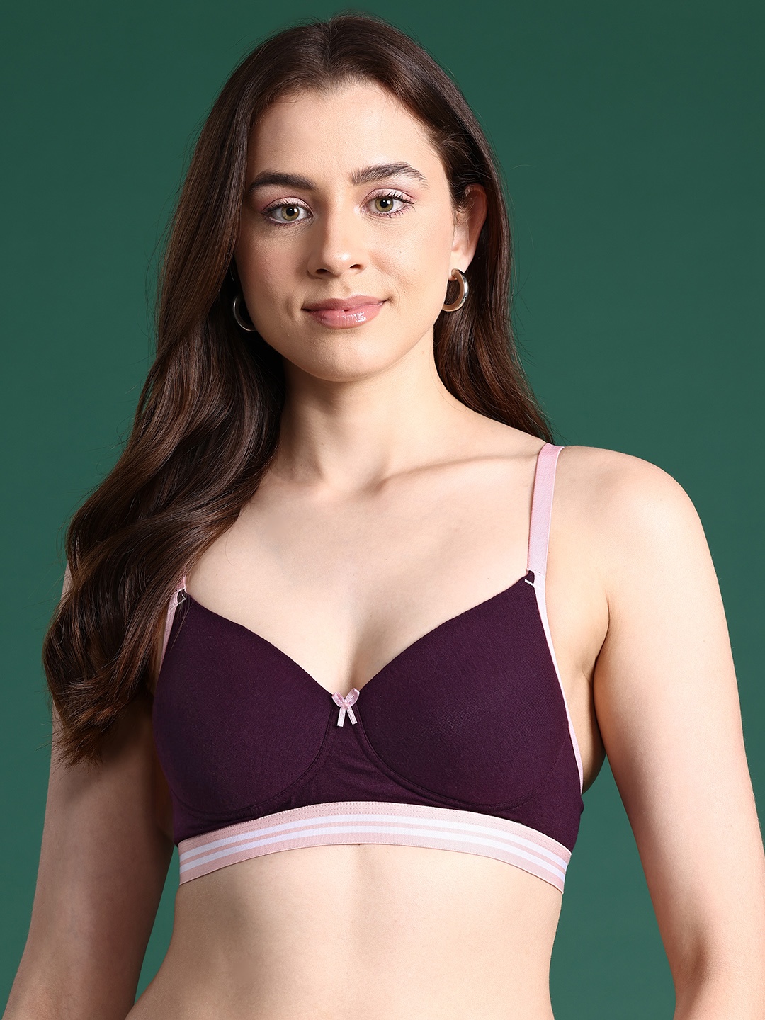 

DressBerry Solid Bra - Full Coverage Lightly Padded, Purple