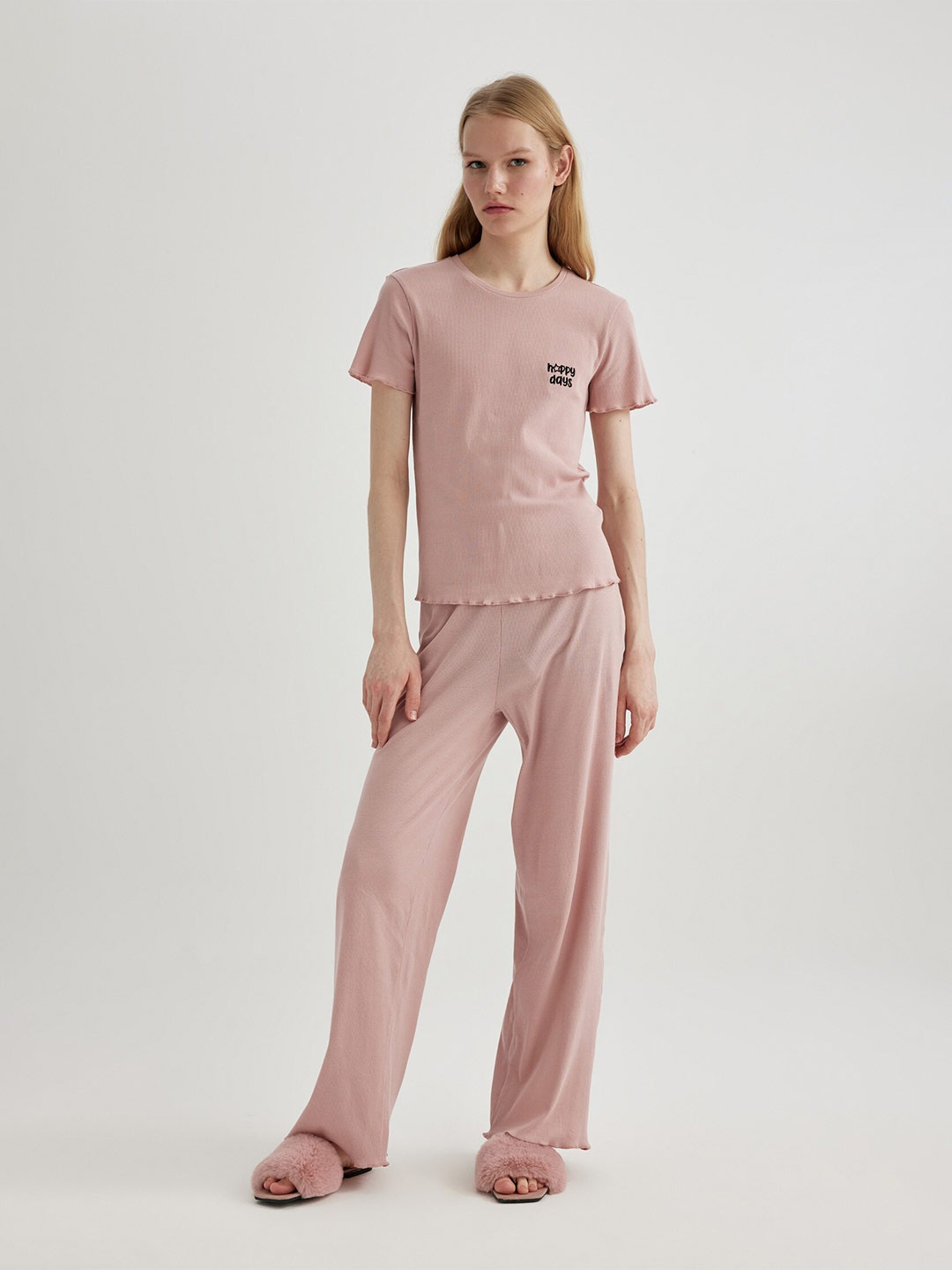 

DeFacto Pure Cotton Top & Pyjama, Pink