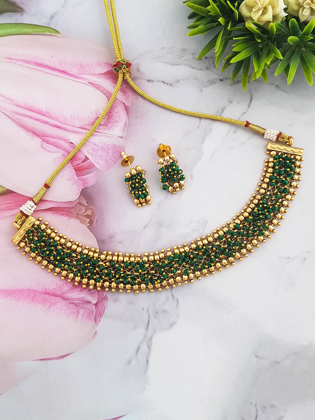 

GRIIHAM Gold-Plated CZ Studded Jewellery Set