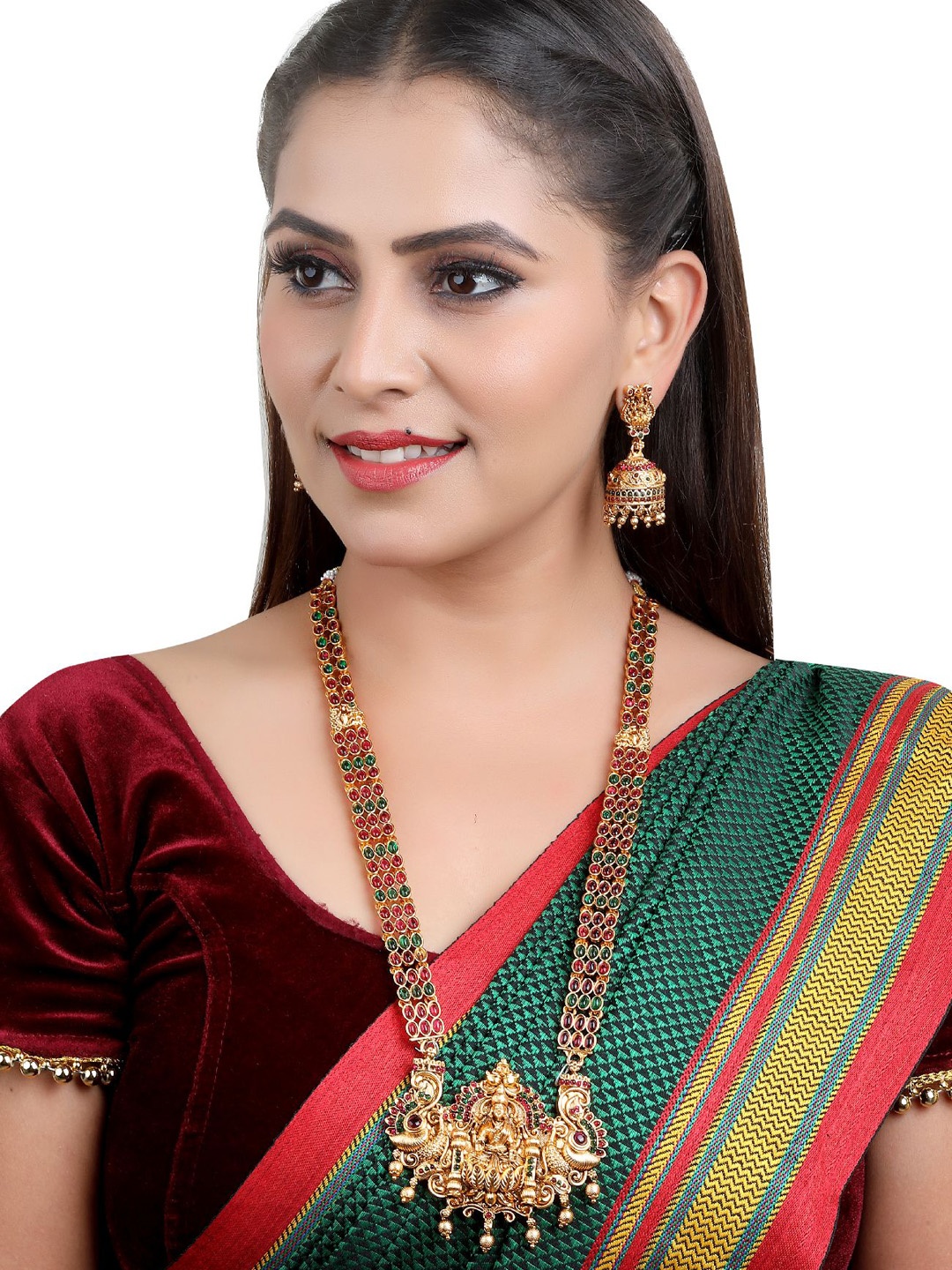 

GRIIHAM Gold-Plated AD Studded Jewellery Set