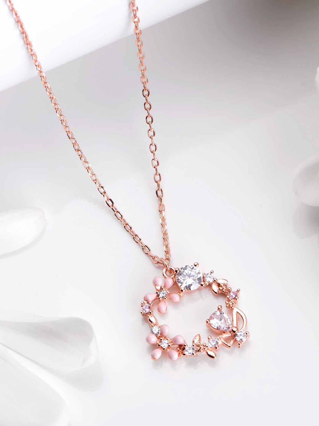 

Zavya Sterling Silver Rose Gold-Plated Necklace