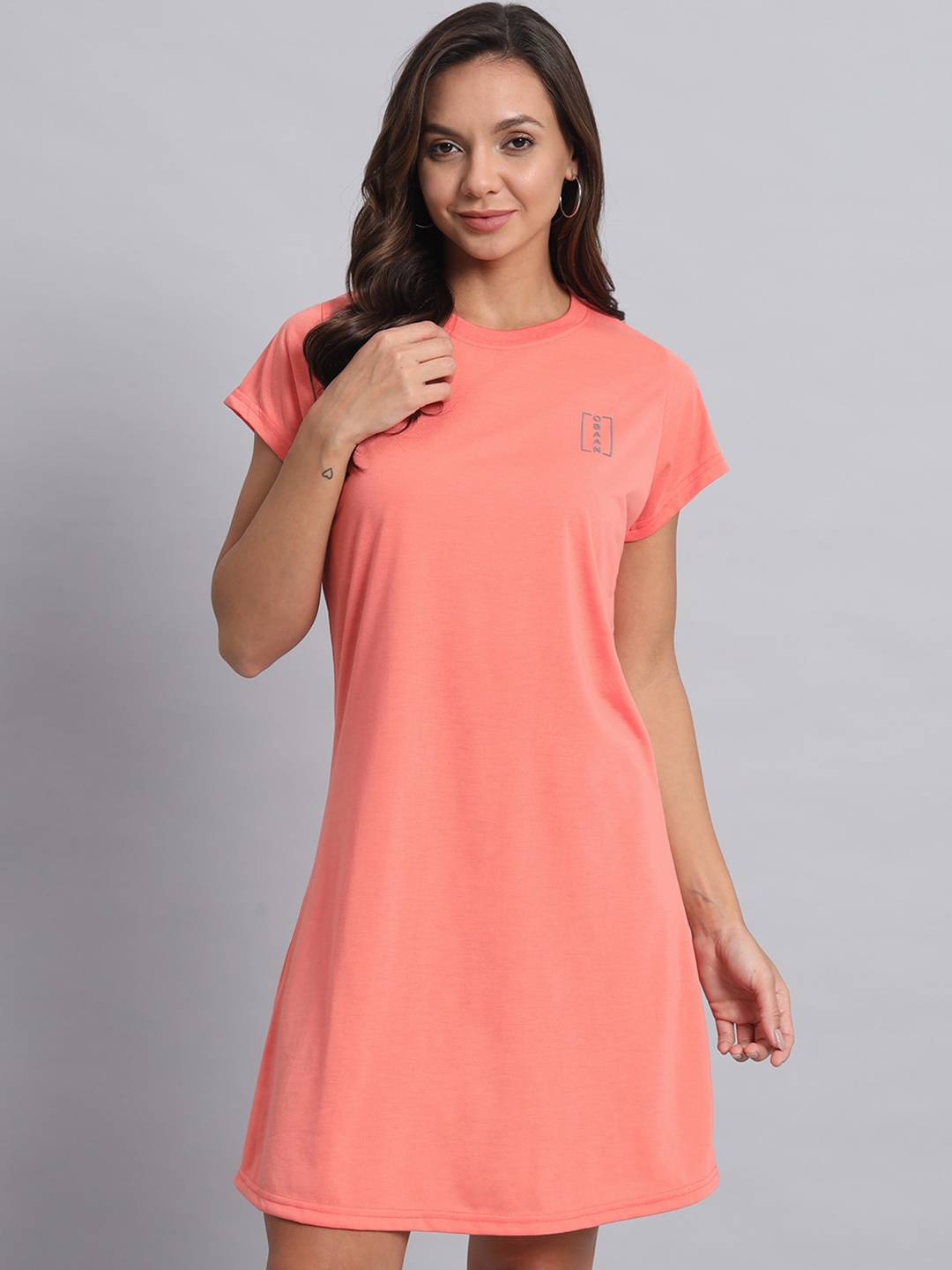 

Obaan T-shirt Dress, Coral