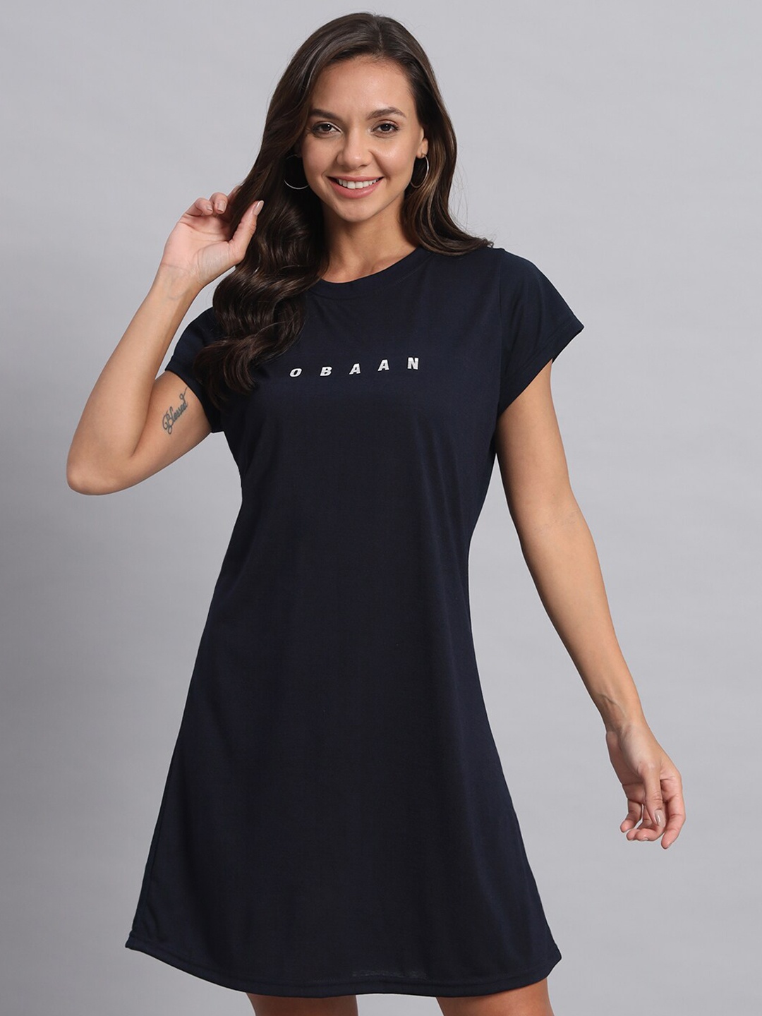 

Obaan A-Line Dress, Navy blue