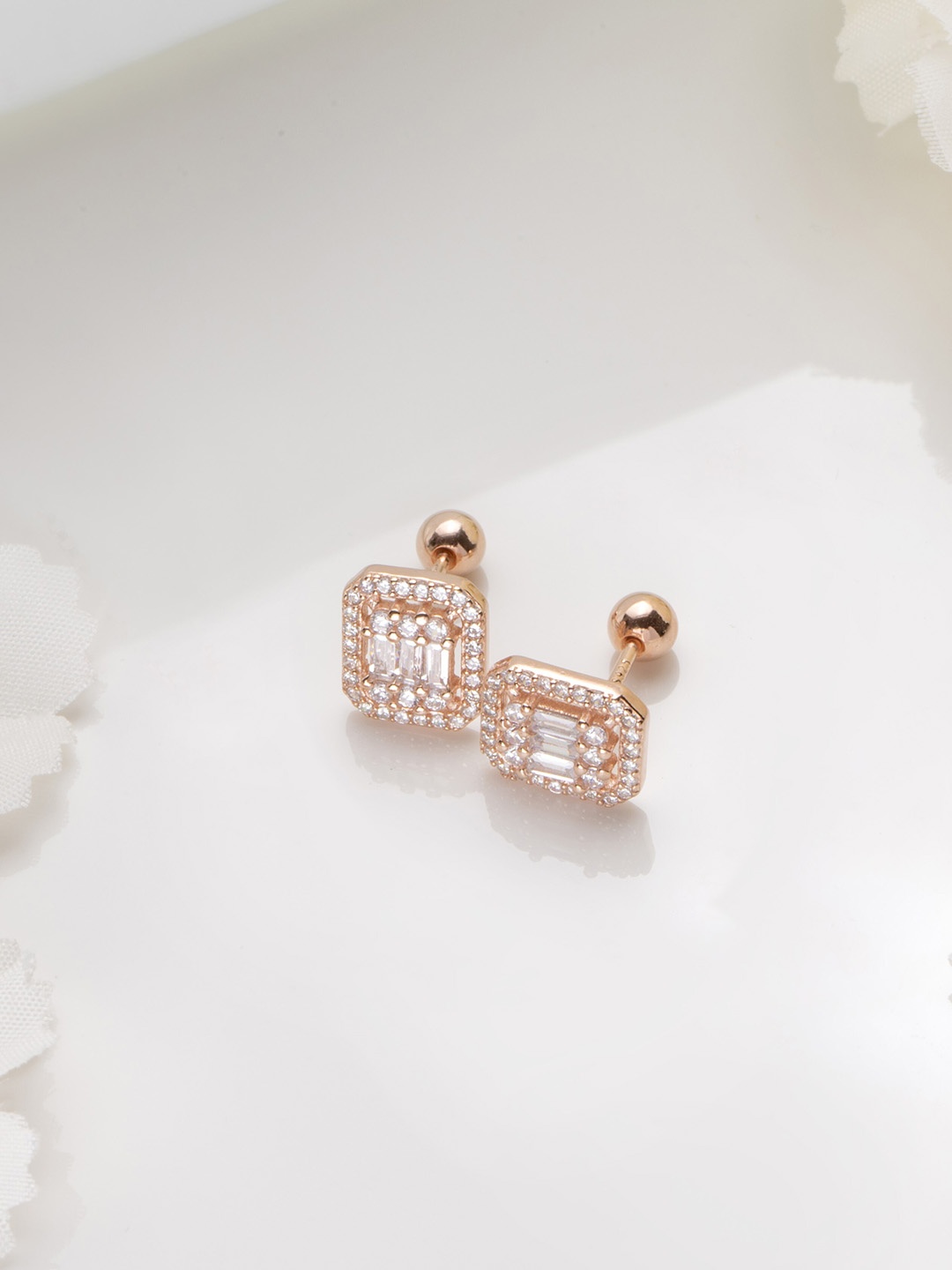 

Zavya Contemporary Drop Earrings, Rose gold