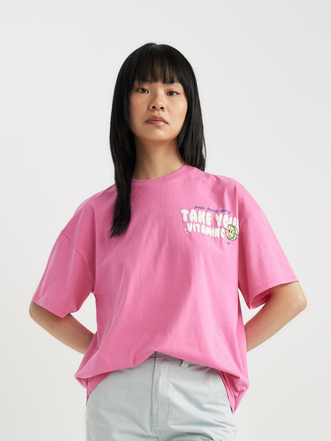 

DeFacto Women Printed Applique T-shirt, Na