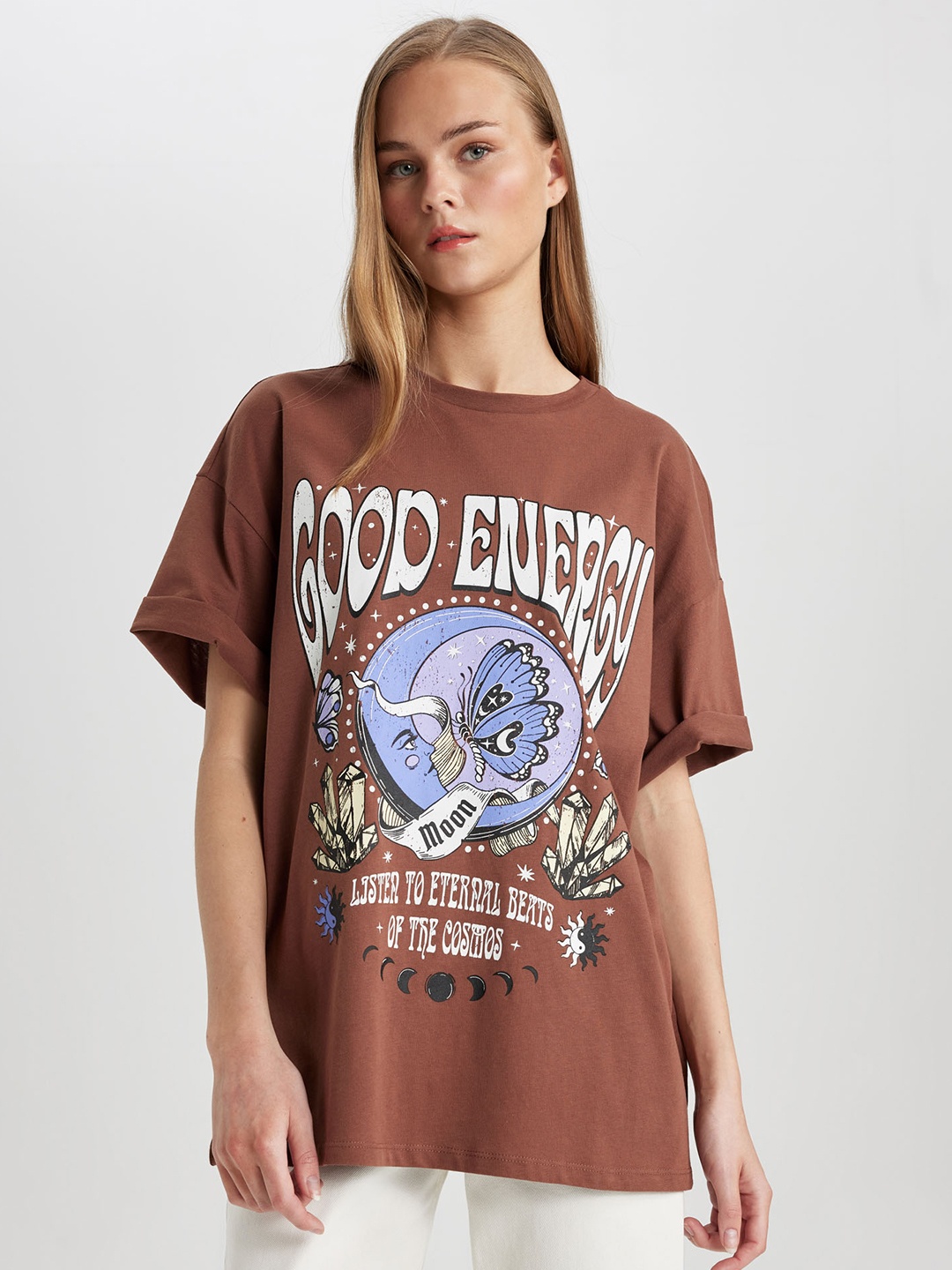 

DeFacto Women Printed Pockets T-shirt, Na