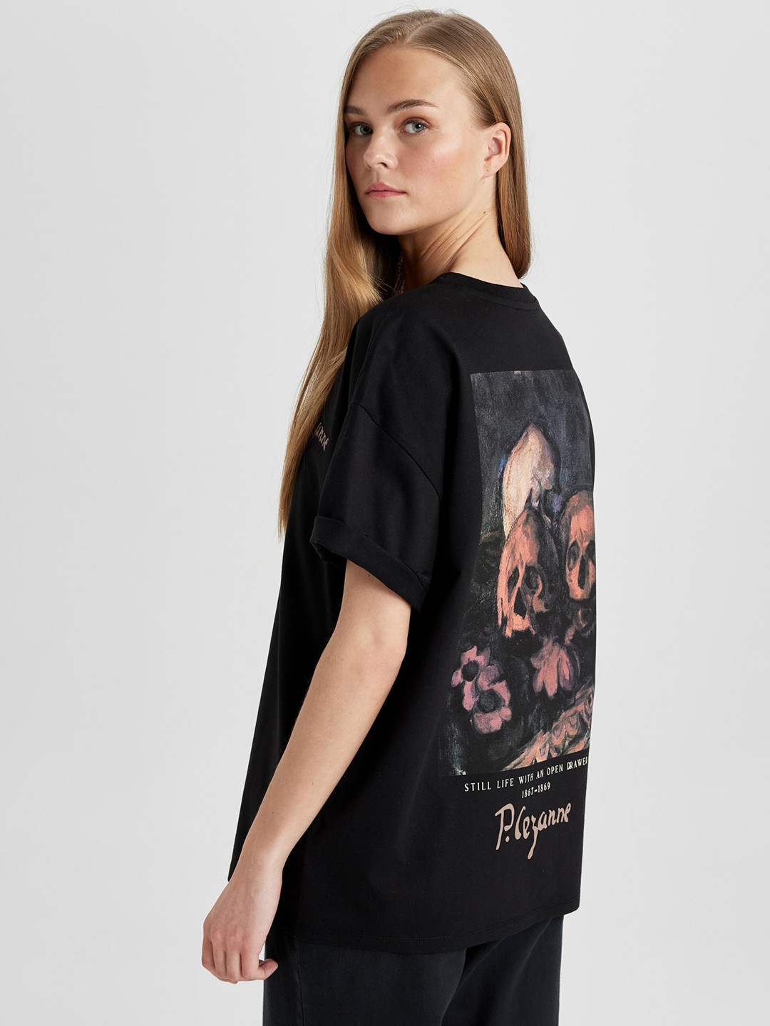 

DeFacto Women Typography Printed Extended Sleeves T-shirt, Na