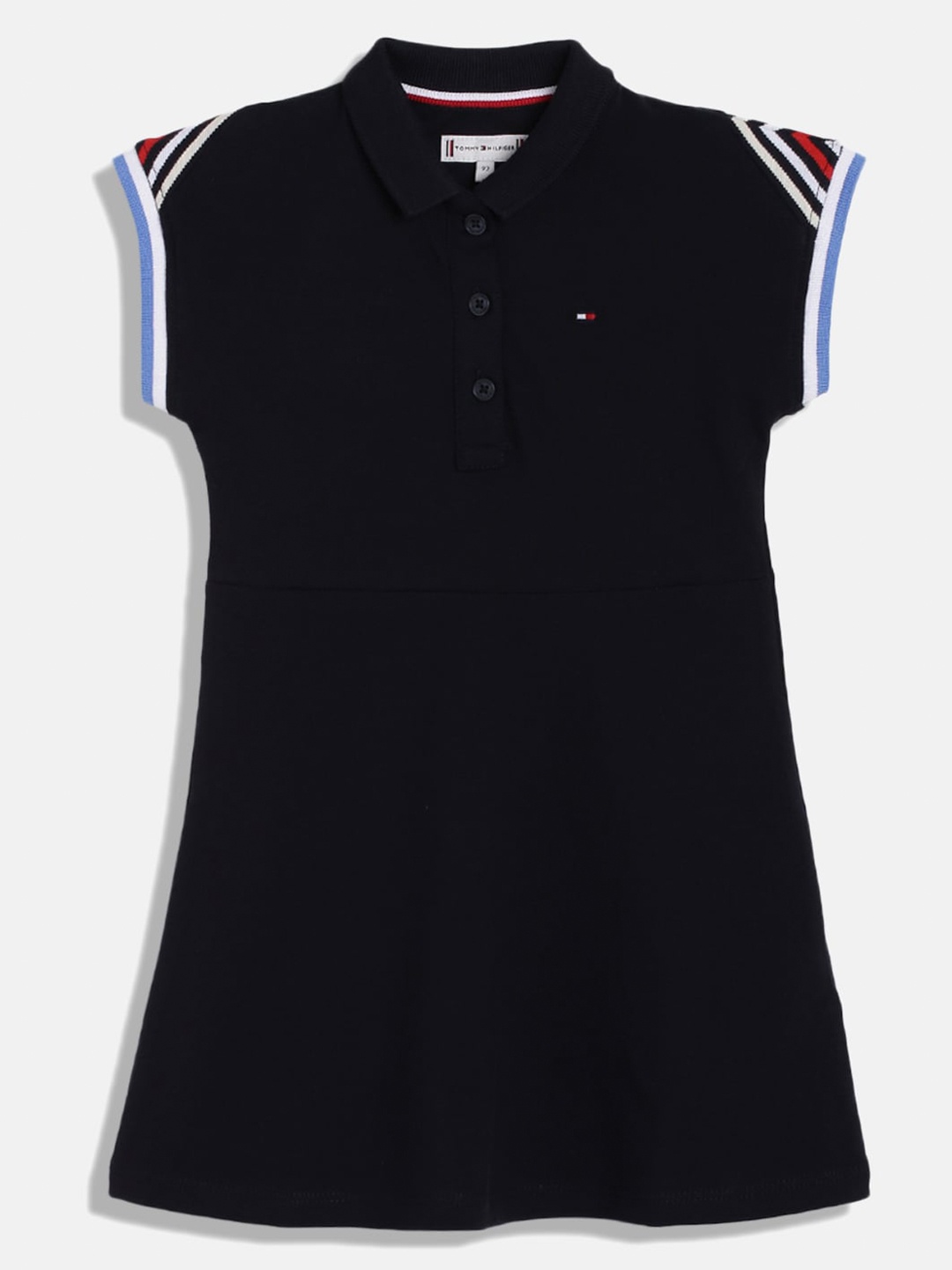 

Tommy Hilfiger Girls Polo Collar Extended Sleeves T-shirt Dress, Navy blue