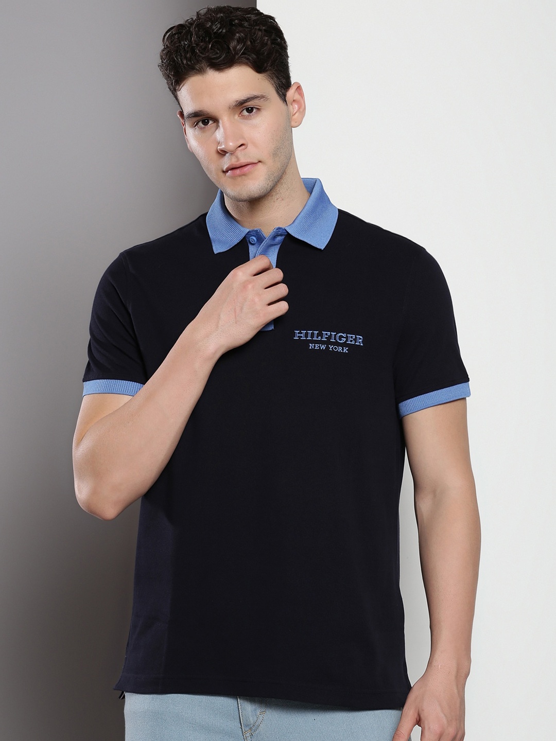 

Tommy Hilfiger Polo Collar Short Sleeves Cotton T-shirt, Navy blue