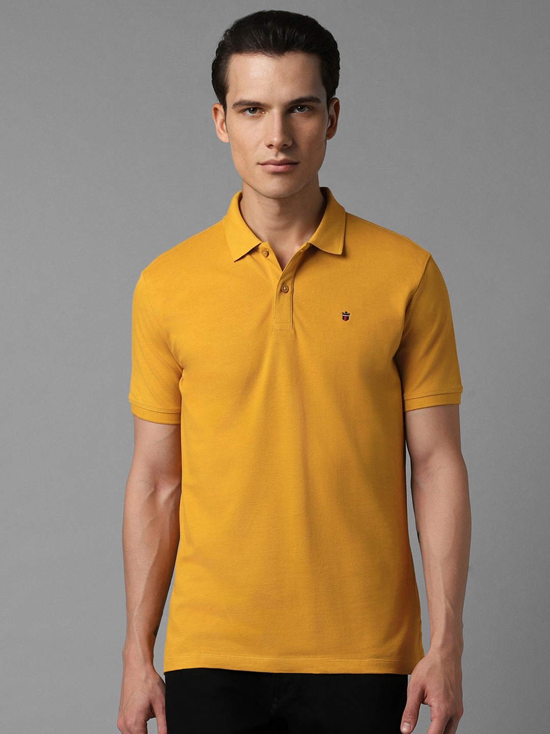 

Louis Philippe Jeans Polo Collar Short Sleeves Pure Cotton Slim Fit T-shirt, Yellow