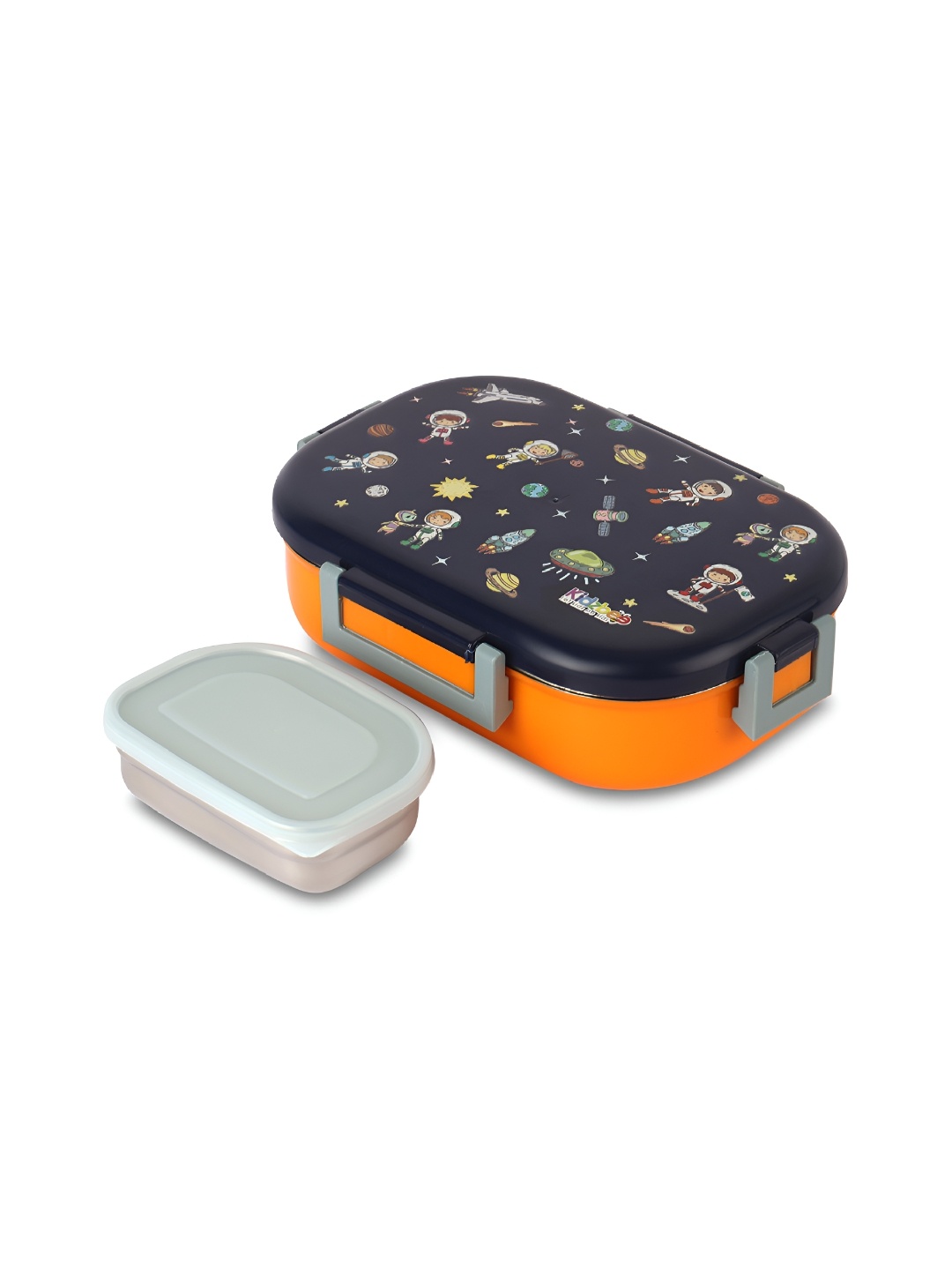 

Cello Kidzbee Apollo Cosmic Explorer Kids Lunch Box with 3D Touch & Feel Designs-700ml, Navy blue