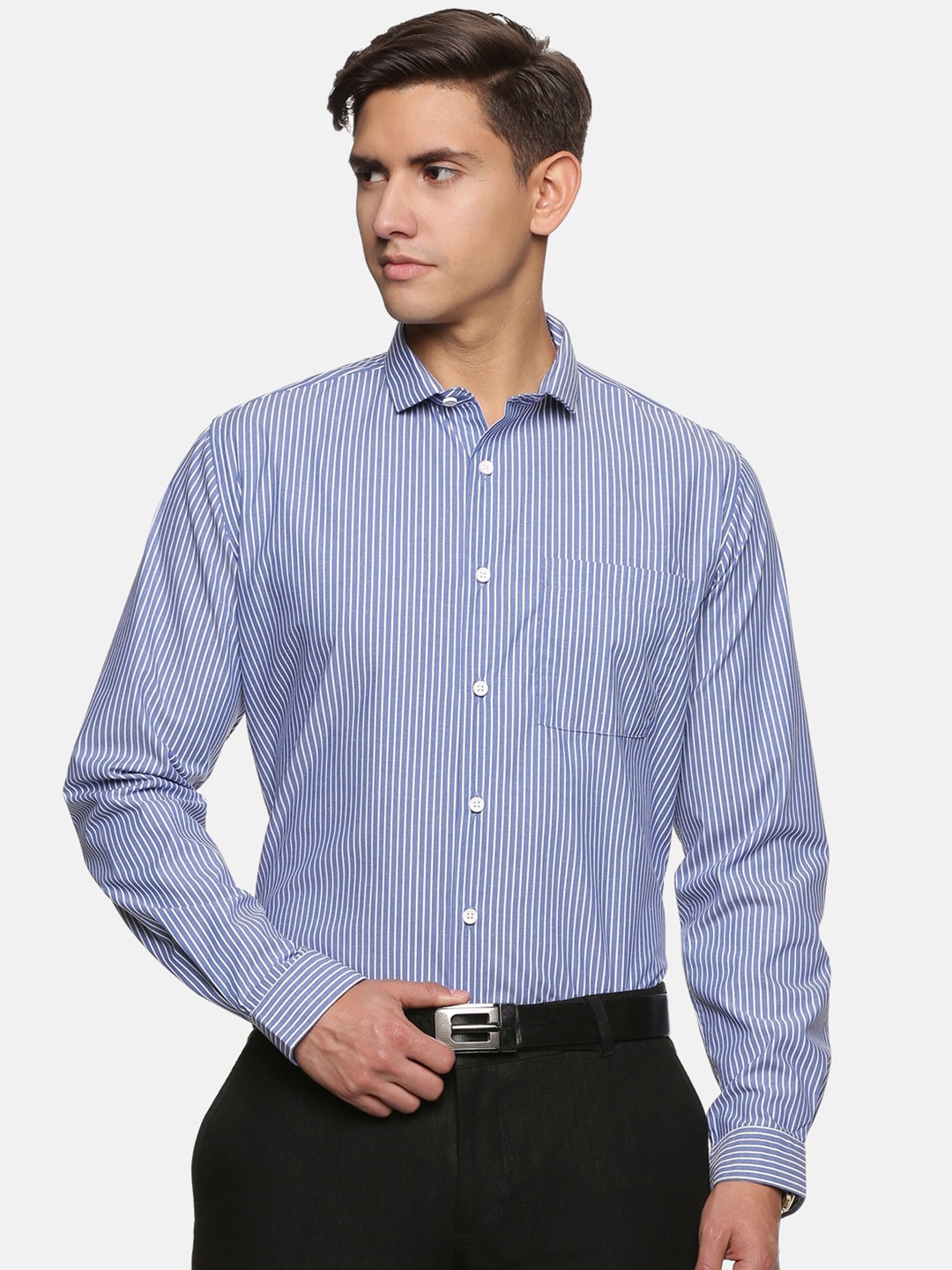 

DON VINO Men Comfort Micro Checks Opaque Checked Casual Shirt, Blue