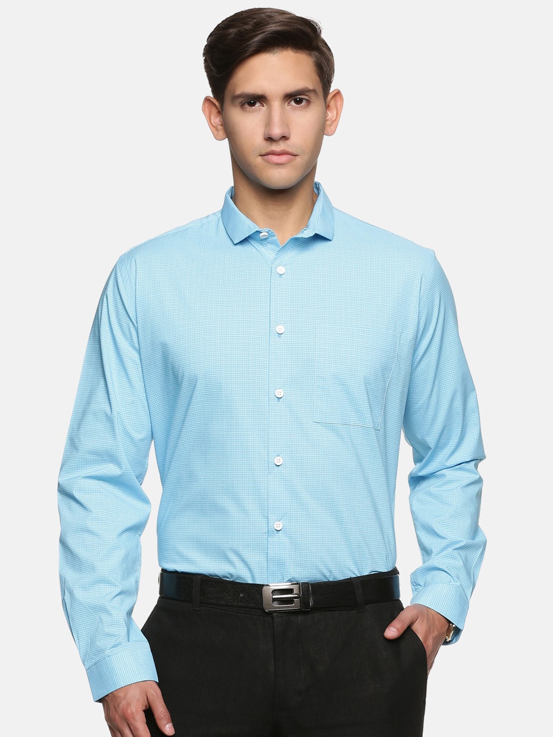 

DON VINO Men Comfort Slim Fit Opaque Formal Shirt, Blue