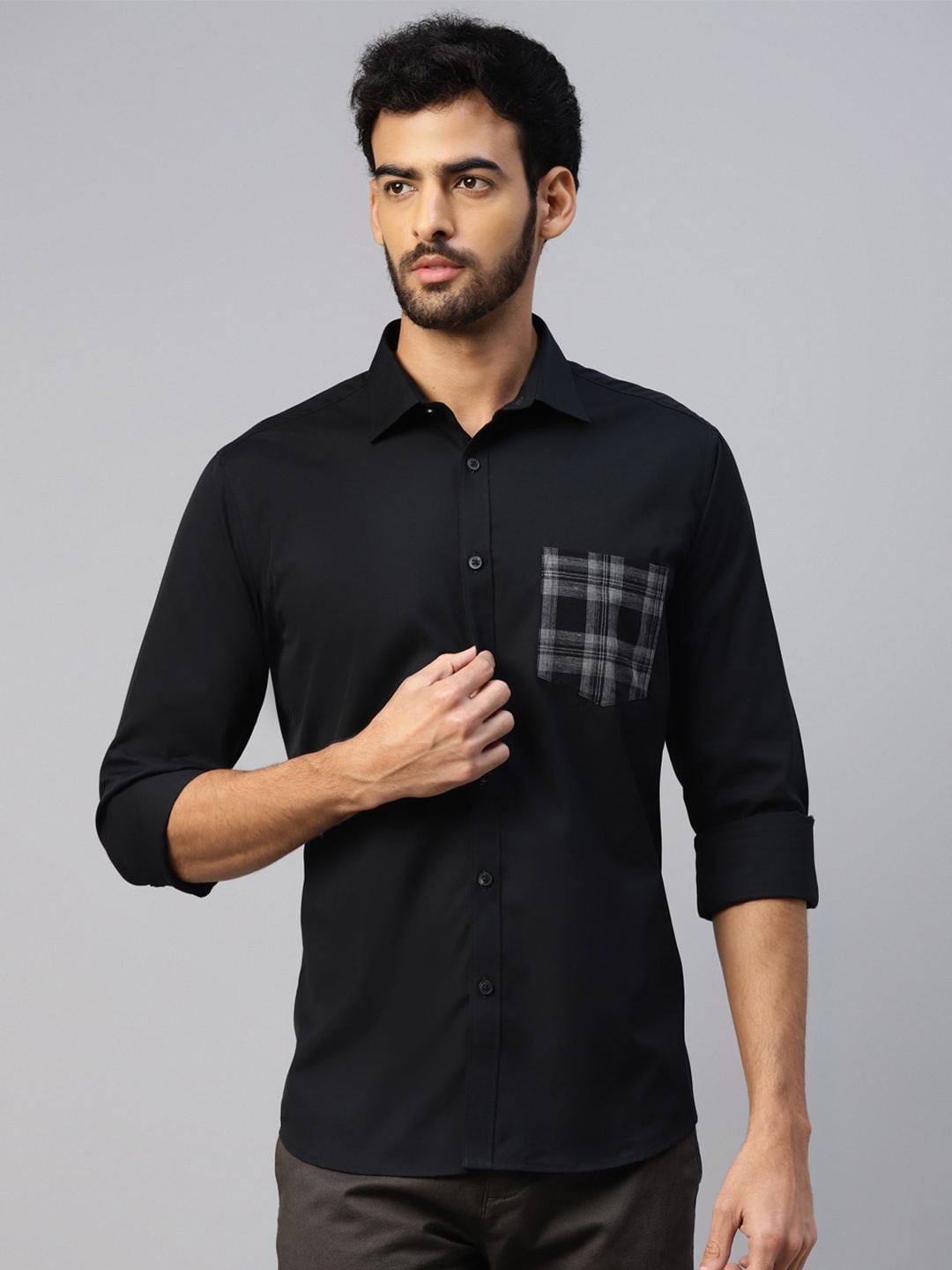 

DON VINO Men Comfort Opaque Casual Shirt, Black