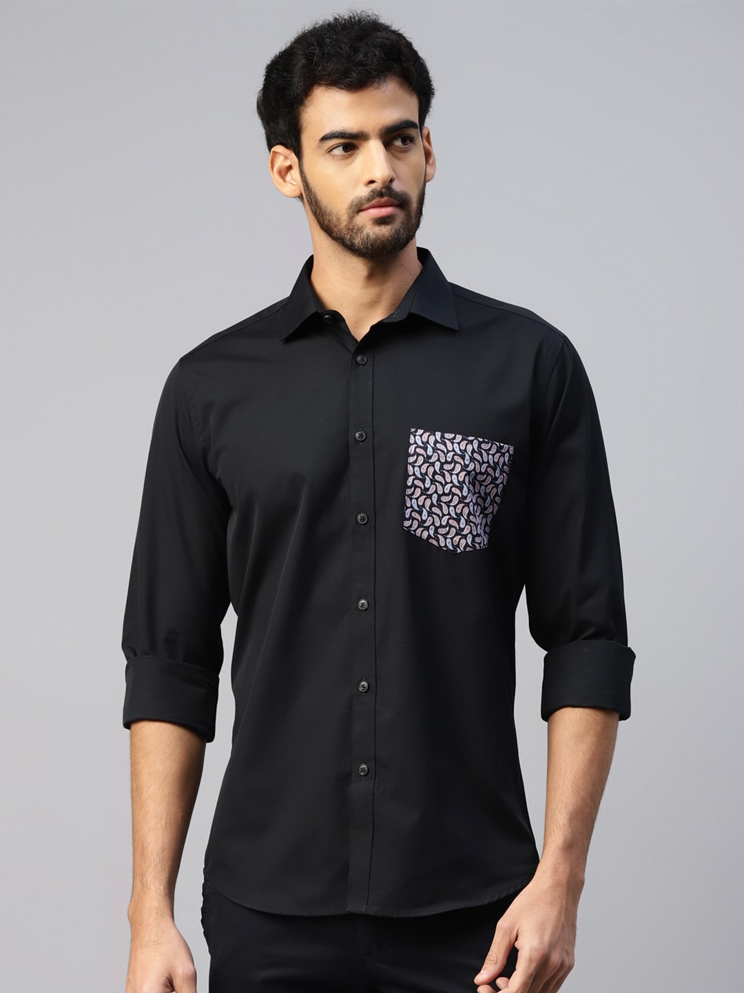 

DON VINO Men Comfort Opaque Casual Shirt, Black