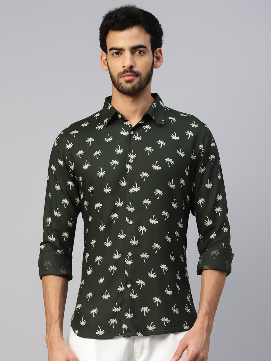 

DON VINO Men Comfort Opaque Printed Casual Shirt, Black