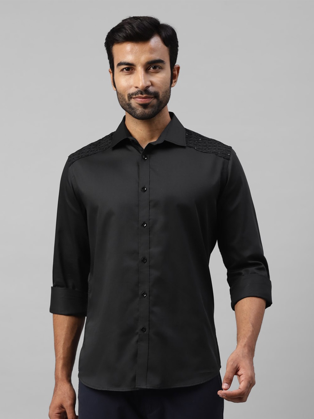 

DON VINO Men Comfort Opaque Casual Shirt, Black