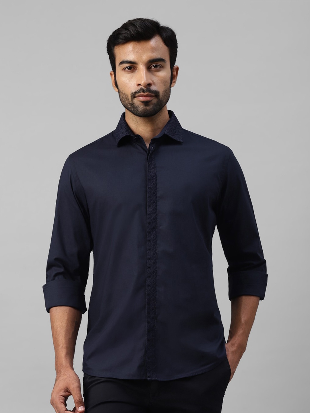 

DON VINO Men Comfort Opaque Casual Shirt, Navy blue