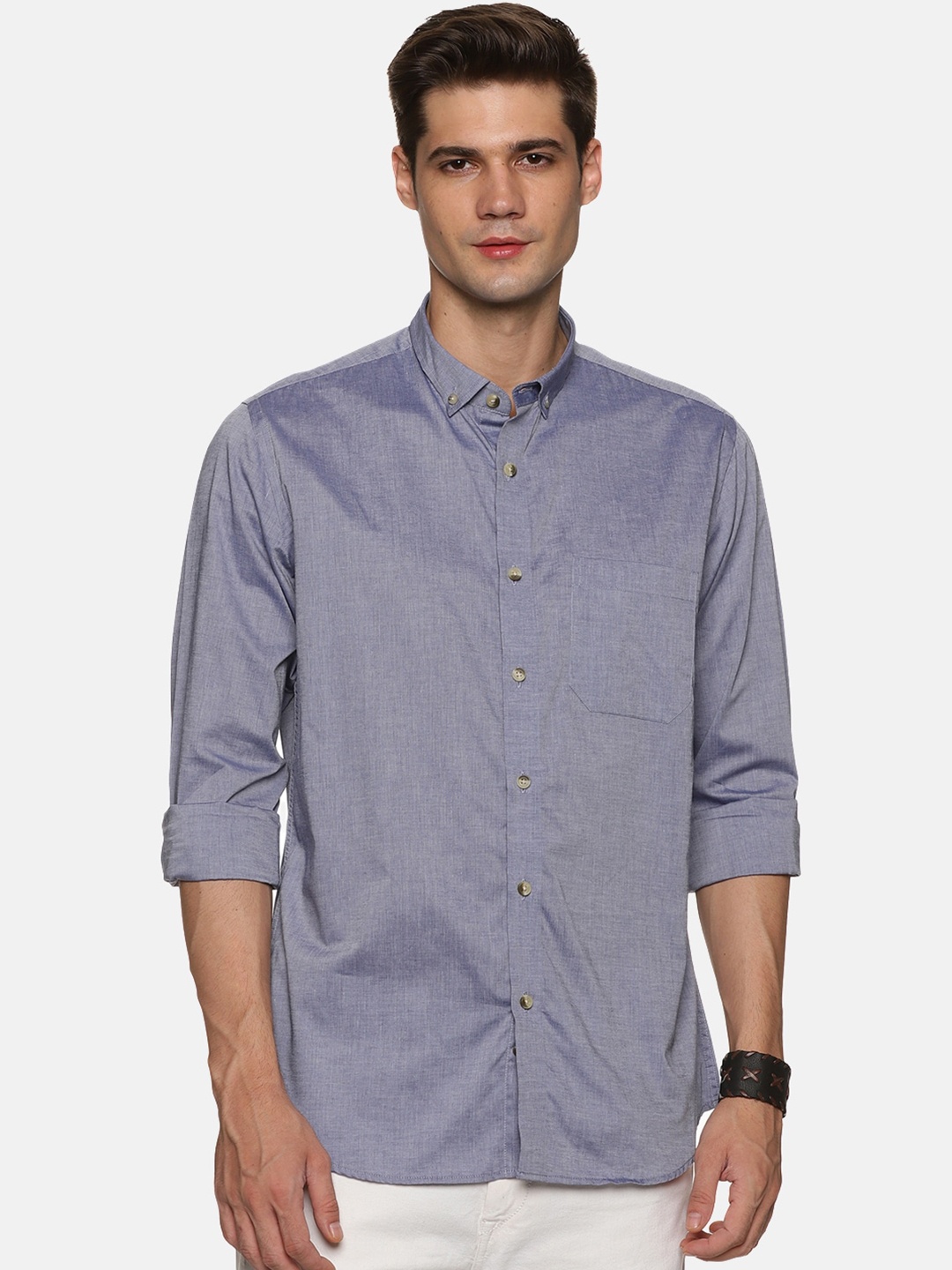 

DON VINO Men Comfort Slim Fit Opaque Formal Shirt, Blue