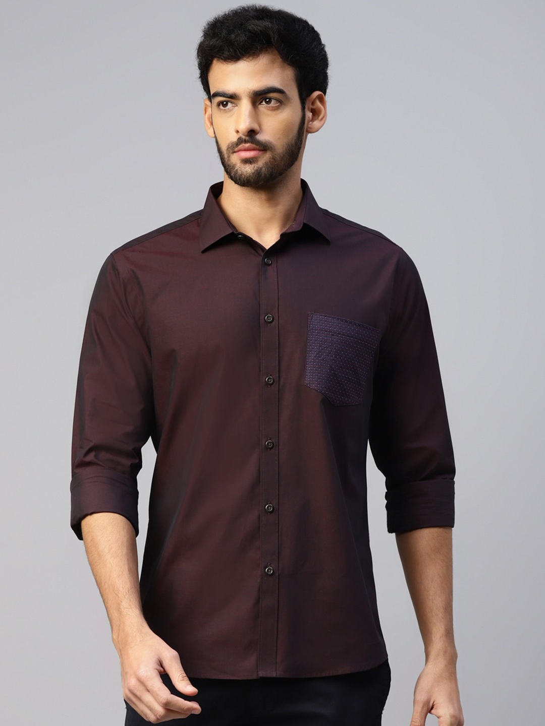 

DON VINO Men Comfort Opaque Casual Shirt, Maroon