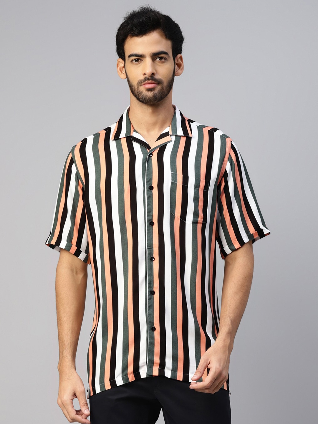 

DON VINO Men Comfort Opaque Striped Casual Shirt, Multi