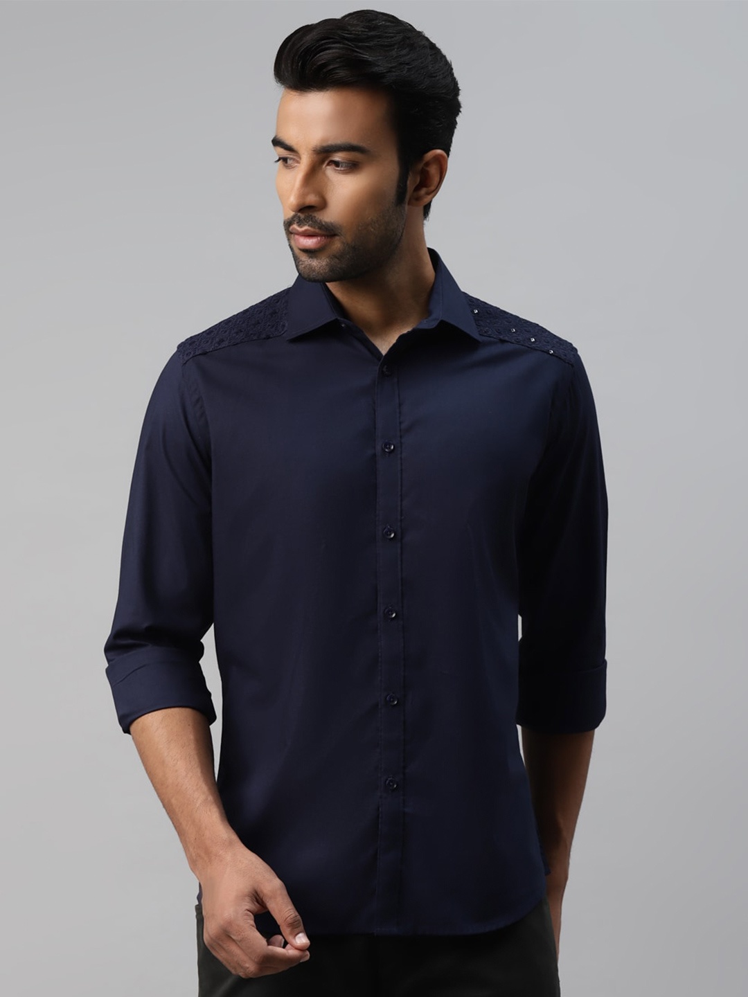

DON VINO Men Comfort Opaque Casual Shirt, Navy blue