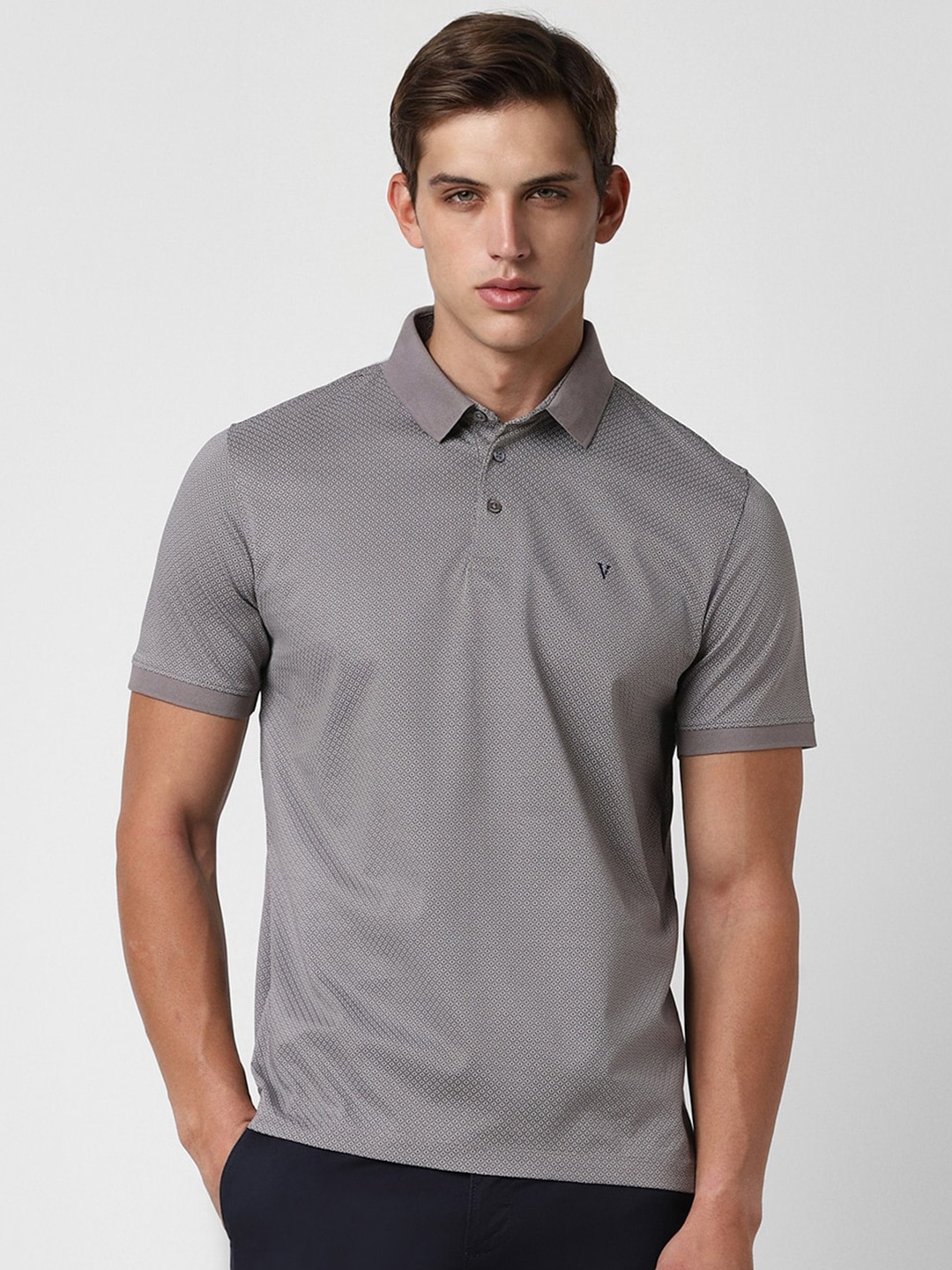 

Van Heusen Men Polo Collar Pockets T-shirt, Grey